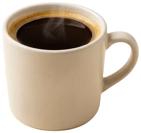 Americano in a tall warm-white mug